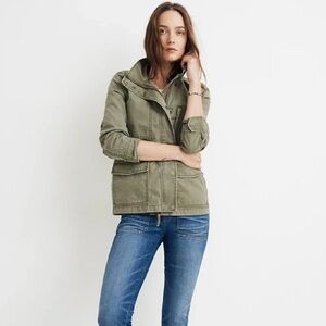 Madewell Passage Utility Jacket in Olive Green